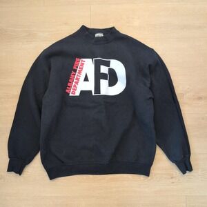 Vintage Albany Fire Department AFD Adult Large Sweatshirt Black